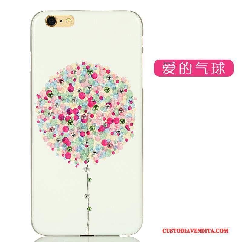 Custodia iPhone 6/6s Plus Cartone Animato Chiaro Difficile, Cover iPhone 6/6s Plus Strass Verde Macchiati