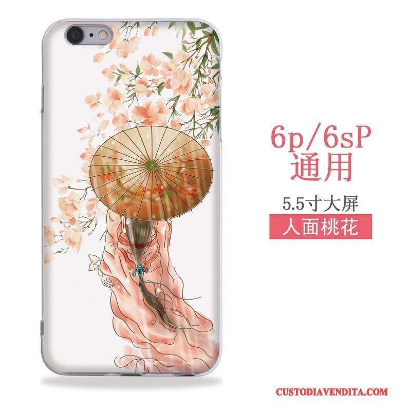 Custodia iPhone 6/6s Plus Colore Ventotelefono, Cover iPhone 6/6s Plus Goffratura Arte Stile Cinese