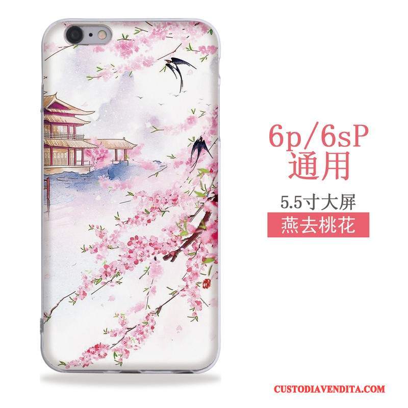 Custodia iPhone 6/6s Plus Colore Ventotelefono, Cover iPhone 6/6s Plus Goffratura Arte Stile Cinese