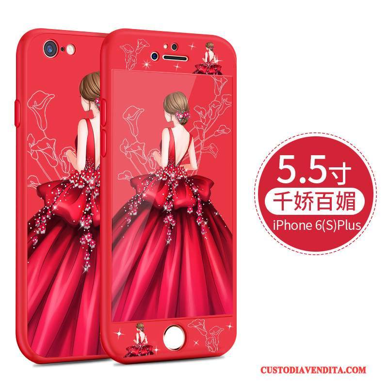 Custodia iPhone 6/6s Plus Creativo Anti-caduta Rosso, Cover iPhone 6/6s Plus Bello Tutto Incluso