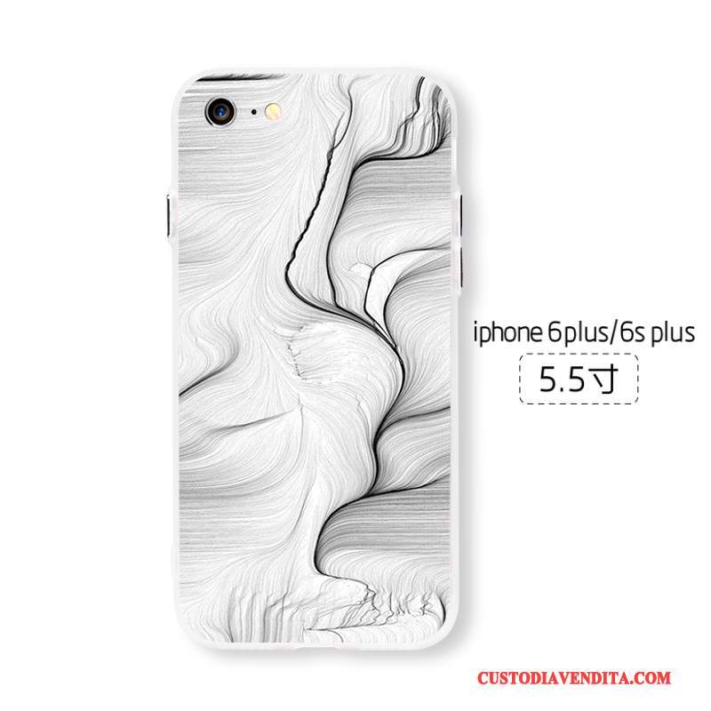 Custodia iPhone 6/6s Plus Creativo Di Personalità Tendenza, Cover iPhone 6/6s Plus Protezione Tutto Incluso Bianco