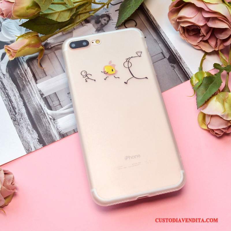 Custodia iPhone 6/6s Plus Creativo Frescotelefono, Cover iPhone 6/6s Plus Silicone Amanti Trasparente