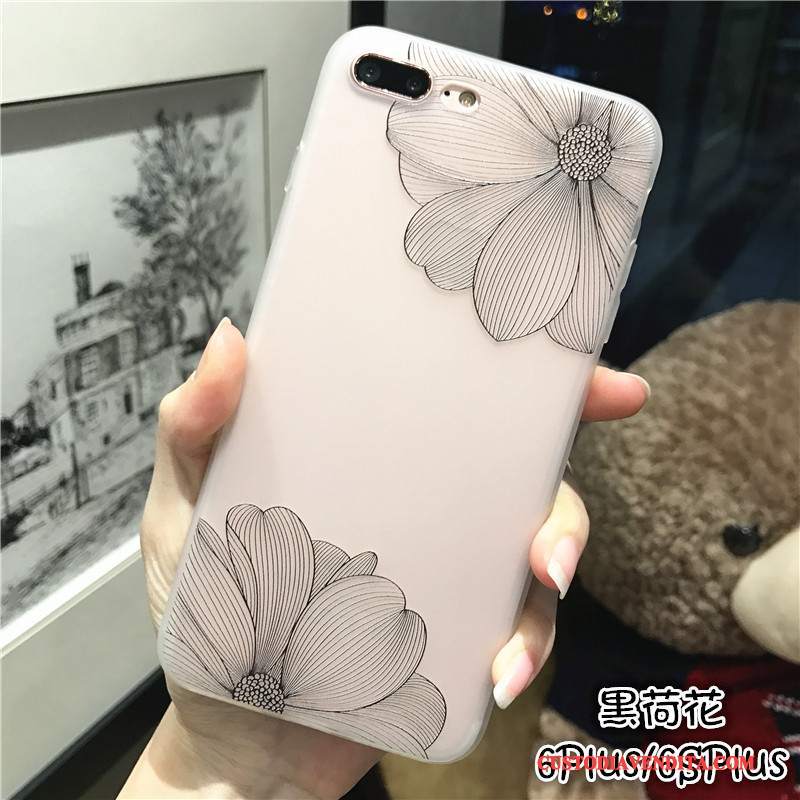 Custodia iPhone 6/6s Plus Creativo Macchiati Rosa, Cover iPhone 6/6s Plus Silicone Morbido Semplici