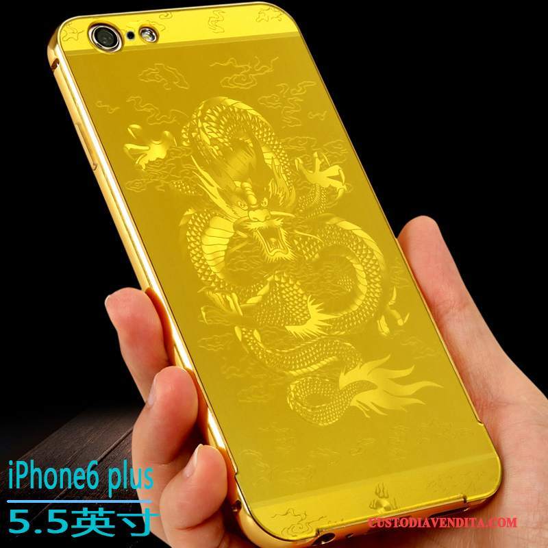 Custodia iPhone 6/6s Plus Creativo Telefono Tutto Incluso, Cover iPhone 6/6s Plus Protezione Oro Difficile