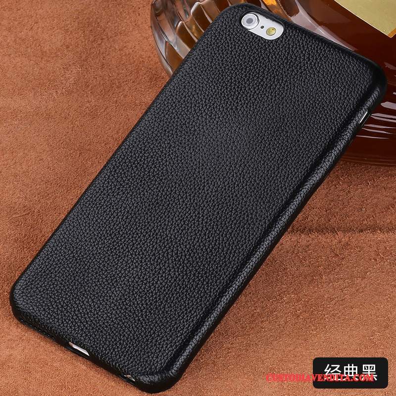 Custodia iPhone 6/6s Plus Pelle Nero Anti-caduta, Cover iPhone 6/6s Plus Protezione Marchio Di Tendenza Tutto Incluso