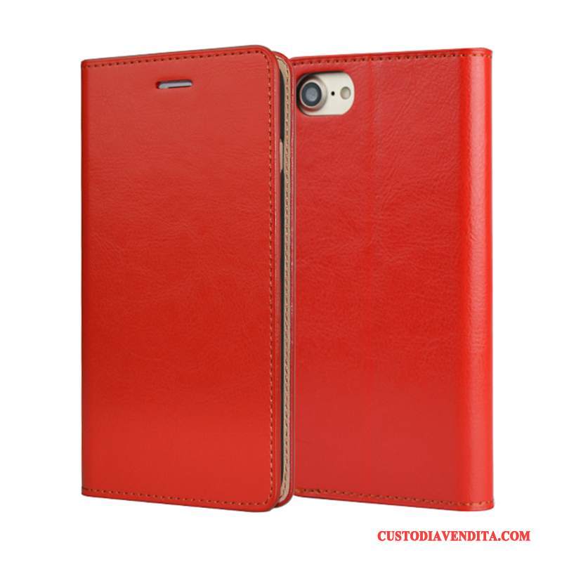 Custodia iPhone 6/6s Plus Pelle Qualità Arancione, Cover iPhone 6/6s Plus Protezione Anti-caduta Affari