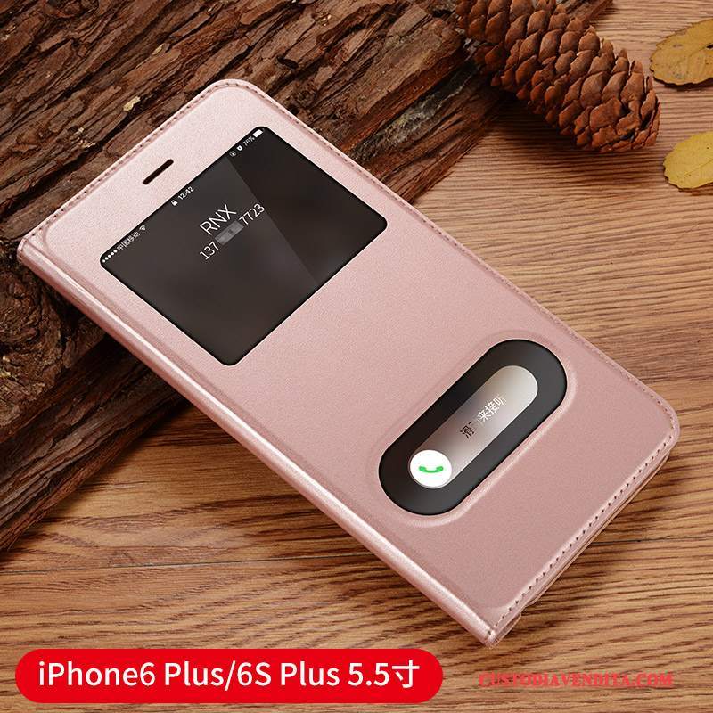 Custodia iPhone 6/6s Plus Pelle Telefono Oro, Cover iPhone 6/6s Plus Protezione Anti-caduta