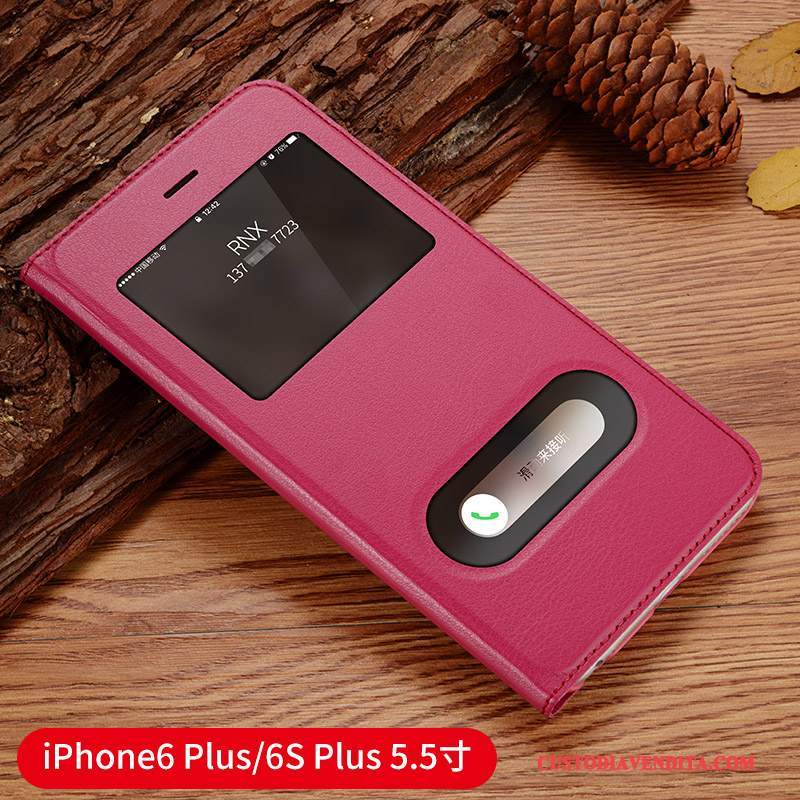 Custodia iPhone 6/6s Plus Pelle Telefono Oro, Cover iPhone 6/6s Plus Protezione Anti-caduta