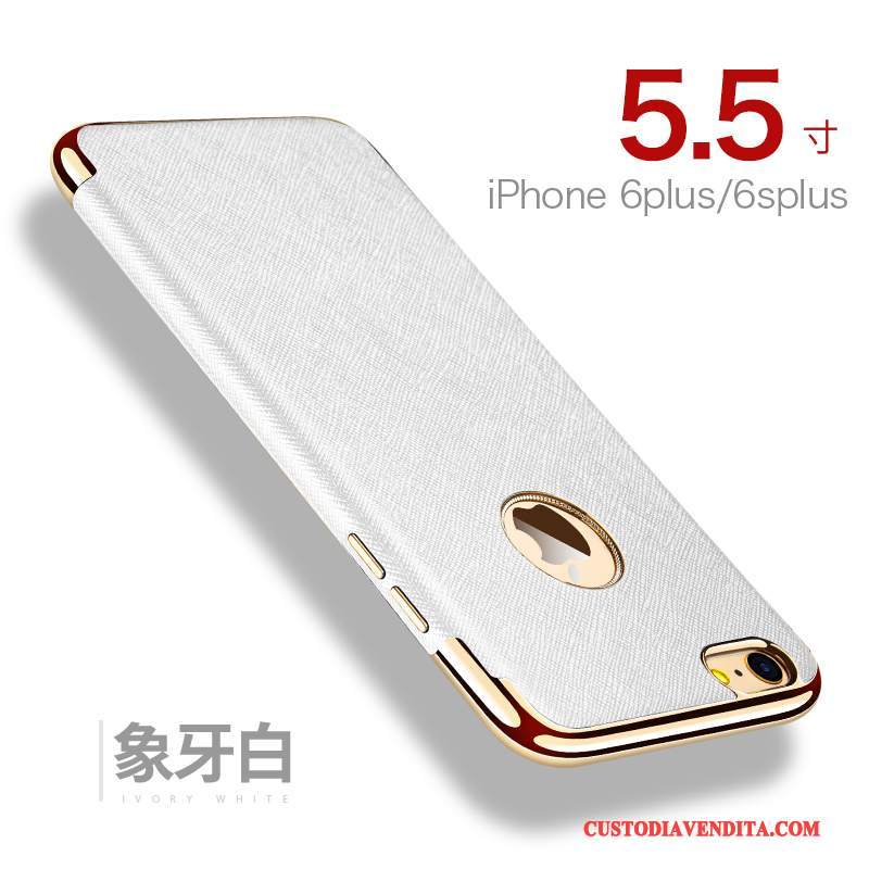 Custodia iPhone 6/6s Plus Pelle Telefono Rosso, Cover iPhone 6/6s Plus Qualità Magnetico