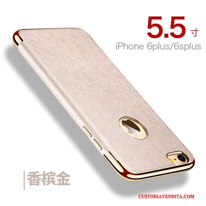 Custodia iPhone 6/6s Plus Pelle Telefono Rosso, Cover iPhone 6/6s Plus Qualità Magnetico