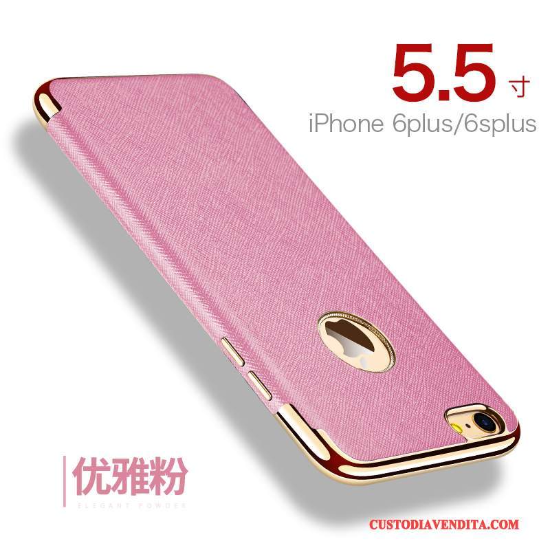 Custodia iPhone 6/6s Plus Pelle Telefono Rosso, Cover iPhone 6/6s Plus Qualità Magnetico