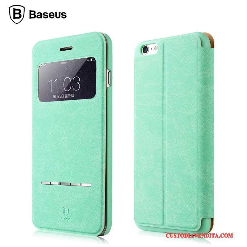 Custodia iPhone 6/6s Plus Protezione Verde Anti-caduta, Cover iPhone 6/6s Plus Pelle Telefono