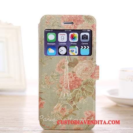 Custodia iPhone 6/6s Plus Protezione Verde Finestra Aperta, Cover iPhone 6/6s Plus Colore Bello