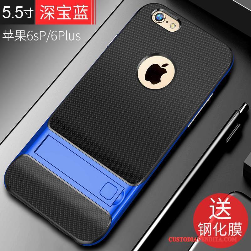 Custodia iPhone 6/6s Plus Silicone Anti-caduta Tendenza, Cover iPhone 6/6s Plus Protezione Nero Tutto Incluso