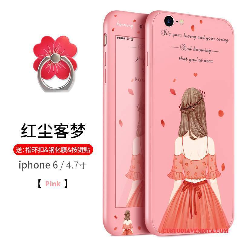 Custodia iPhone 6/6s Plus Silicone Morbido Anti-caduta, Cover iPhone 6/6s Plus Telefono Rosso