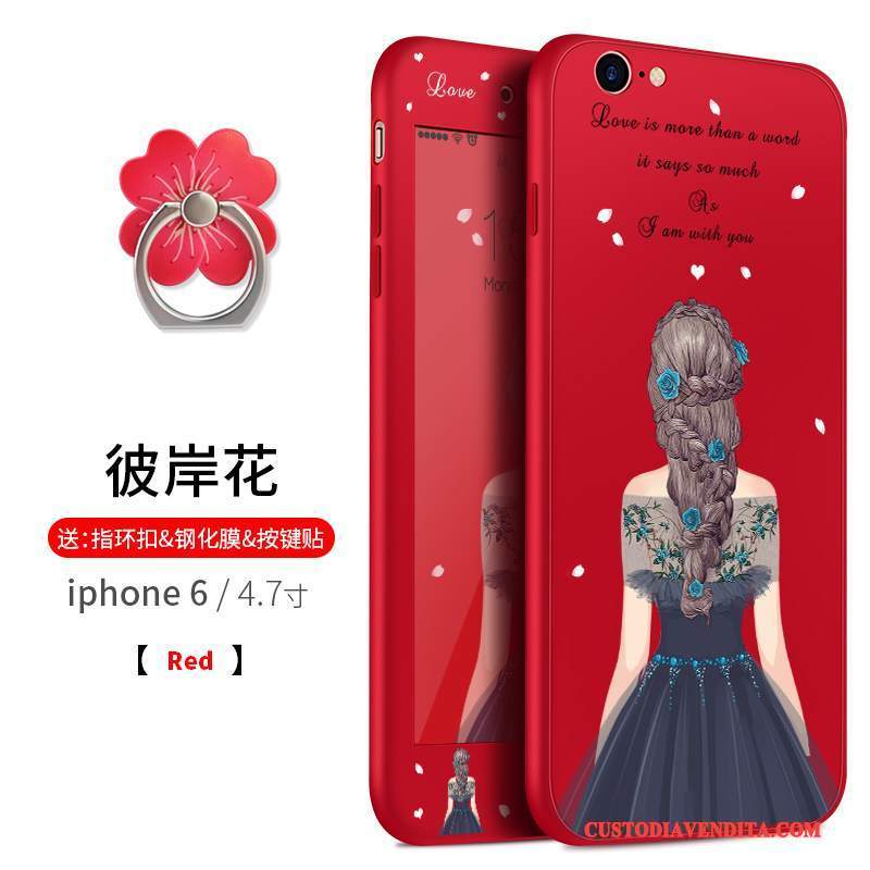 Custodia iPhone 6/6s Plus Silicone Morbido Anti-caduta, Cover iPhone 6/6s Plus Telefono Rosso