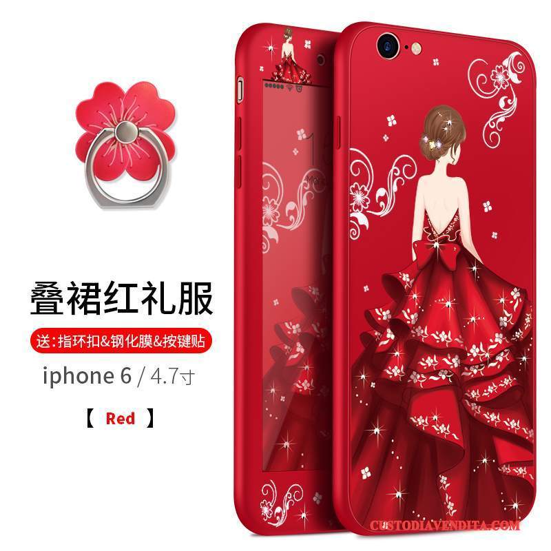 Custodia iPhone 6/6s Plus Silicone Morbido Anti-caduta, Cover iPhone 6/6s Plus Telefono Rosso