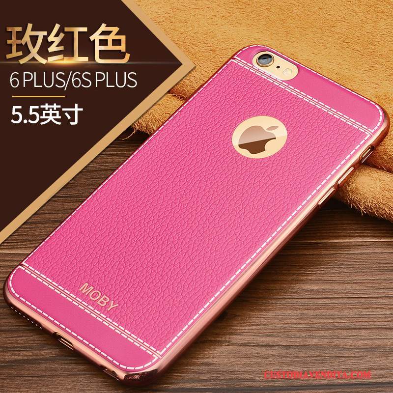 Custodia iPhone 6/6s Plus Silicone Morbido Sottili, Cover iPhone 6/6s Plus Colore Telaio Oro