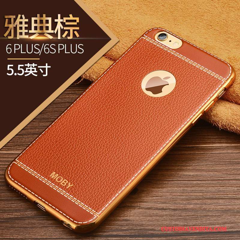 Custodia iPhone 6/6s Plus Silicone Morbido Sottili, Cover iPhone 6/6s Plus Colore Telaio Oro