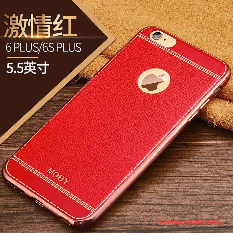 Custodia iPhone 6/6s Plus Silicone Morbido Sottili, Cover iPhone 6/6s Plus Colore Telaio Oro