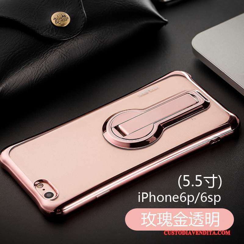 Custodia iPhone 6/6s Plus Silicone Nuovo Supporto, Cover iPhone 6/6s Plus Rosa Anti-caduta