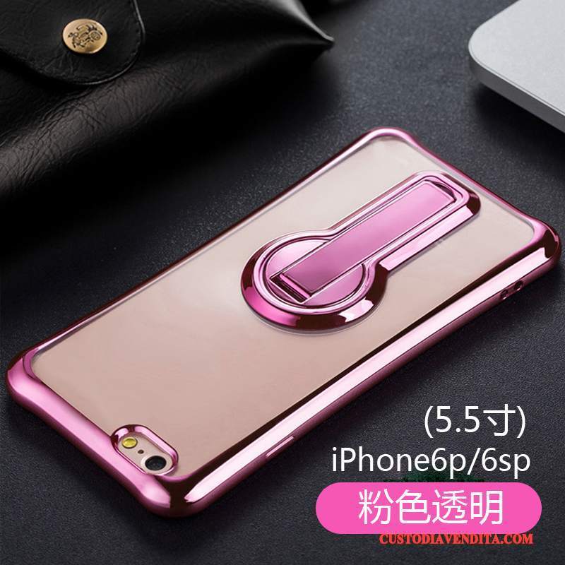 Custodia iPhone 6/6s Plus Silicone Nuovo Supporto, Cover iPhone 6/6s Plus Rosa Anti-caduta