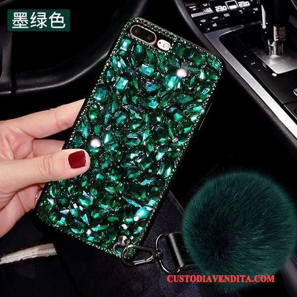 Custodia iPhone 6/6s Plus Strass Lusso Ornamenti Appesi, Cover iPhone 6/6s Plus Silicone Palla Di Pelotelefono