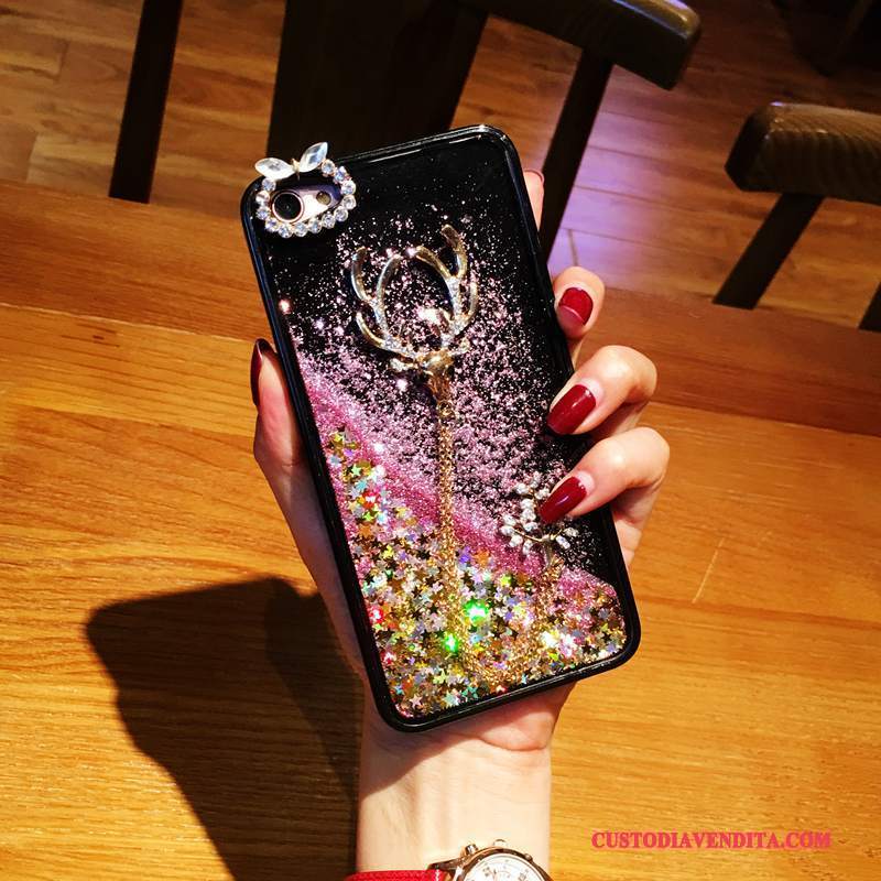 Custodia iPhone 6/6s Plus Strass Morbido Alce, Cover iPhone 6/6s Plus Creativo Rosa Sabbie Mobili