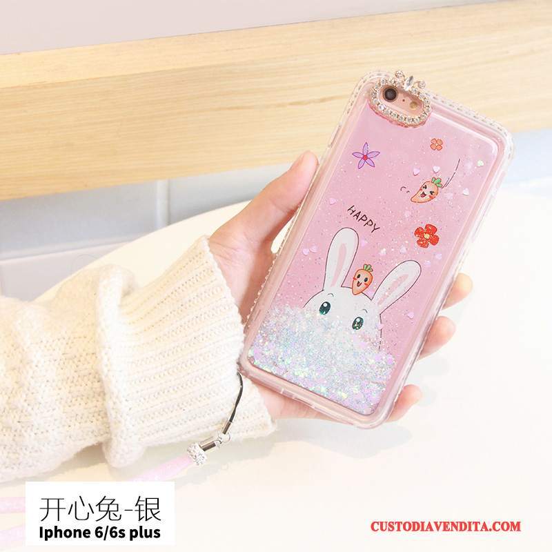 Custodia iPhone 6/6s Plus Strass Sabbie Mobili Tendenza, Cover iPhone 6/6s Plus Creativo Porporatelefono