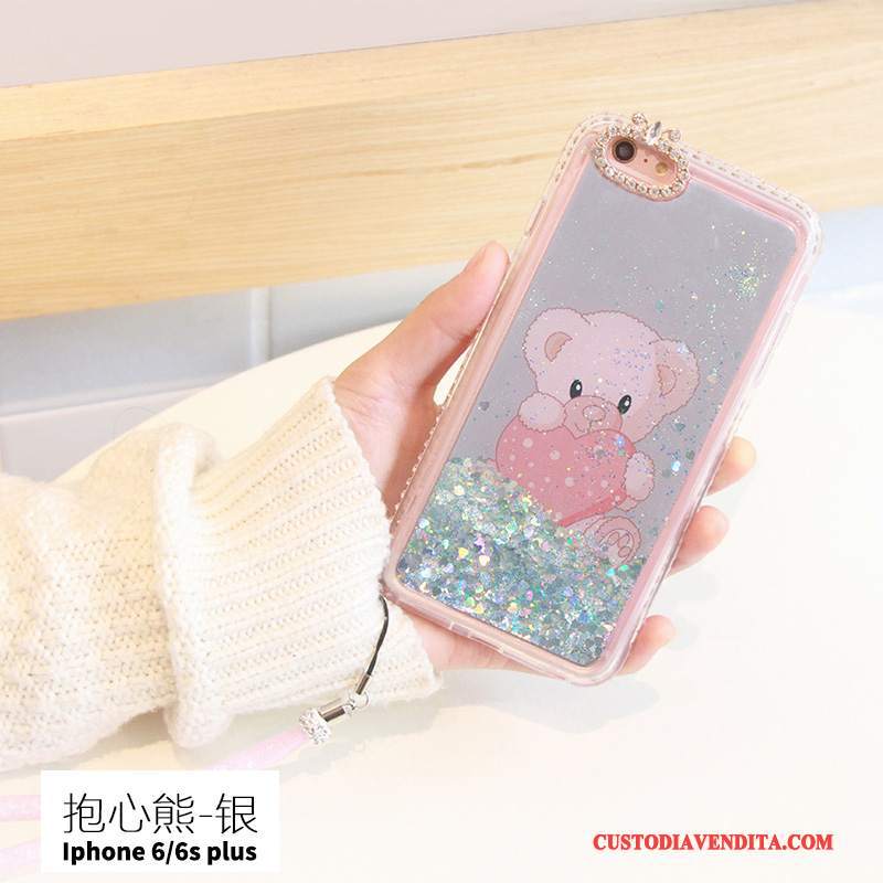 Custodia iPhone 6/6s Plus Strass Sabbie Mobili Tendenza, Cover iPhone 6/6s Plus Creativo Porporatelefono