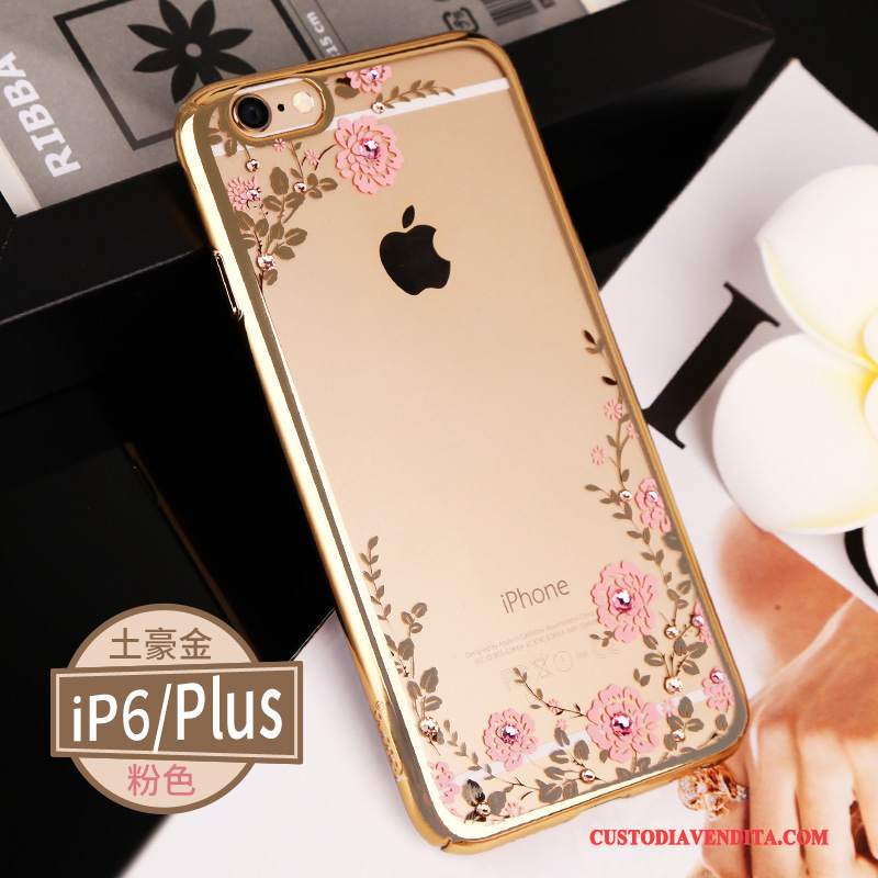 Custodia iPhone 6/6s Plus Strass Telefono Tutto Incluso, Cover iPhone 6/6s Plus Rosa Elegante