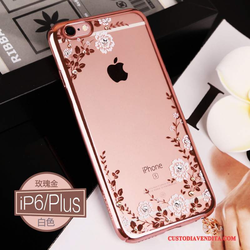 Custodia iPhone 6/6s Plus Strass Telefono Tutto Incluso, Cover iPhone 6/6s Plus Rosa Elegante