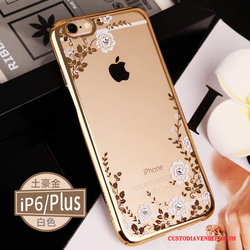 Custodia iPhone 6/6s Plus Strass Telefono Tutto Incluso, Cover iPhone 6/6s Plus Rosa Elegante