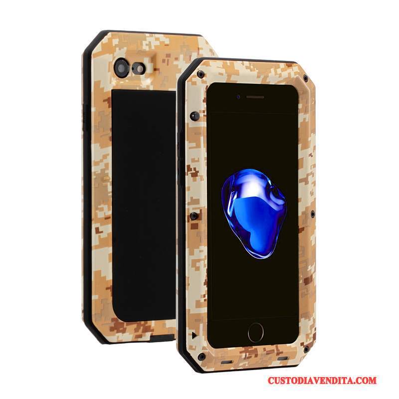 Custodia iPhone 6/6s Silicone Metallo Tutto Incluso, Cover iPhone 6/6s Protezione Telefono Giallo