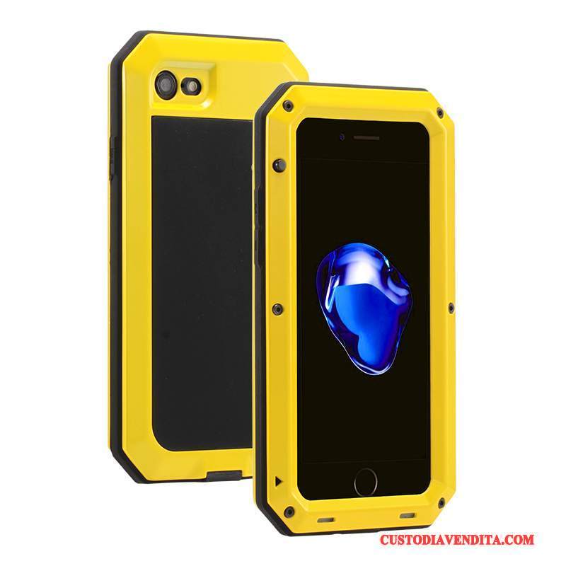 Custodia iPhone 6/6s Silicone Metallo Tutto Incluso, Cover iPhone 6/6s Protezione Telefono Giallo