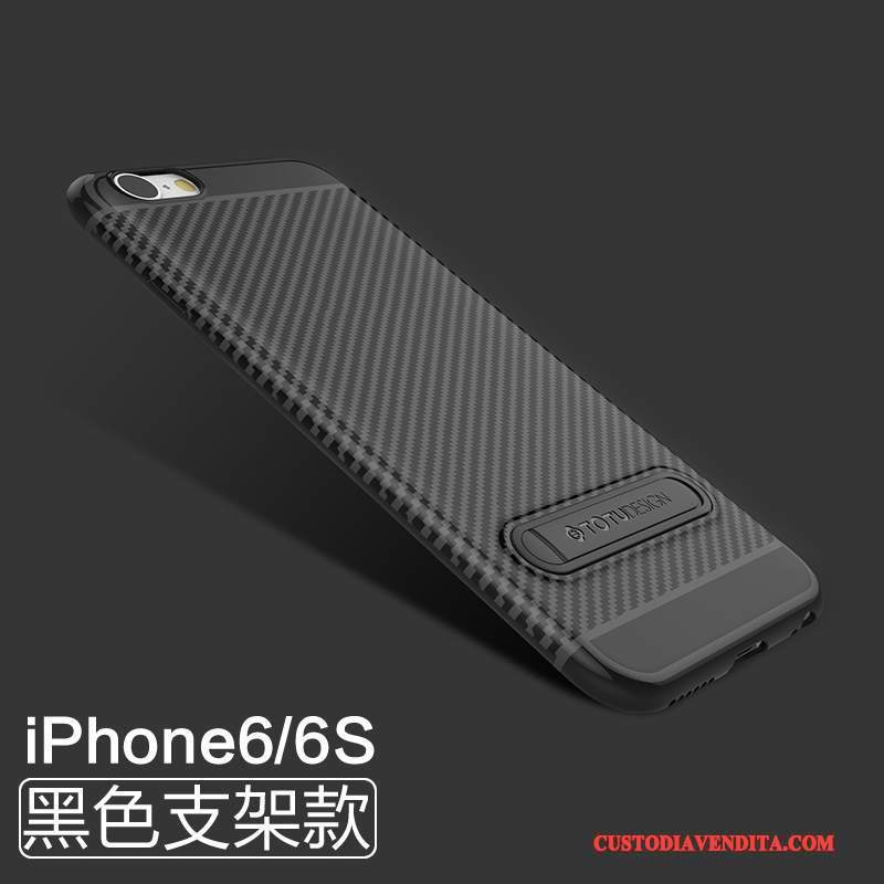 Custodia iPhone 6/6s Silicone Telefono Sottile, Cover iPhone 6/6s Nero Morbido