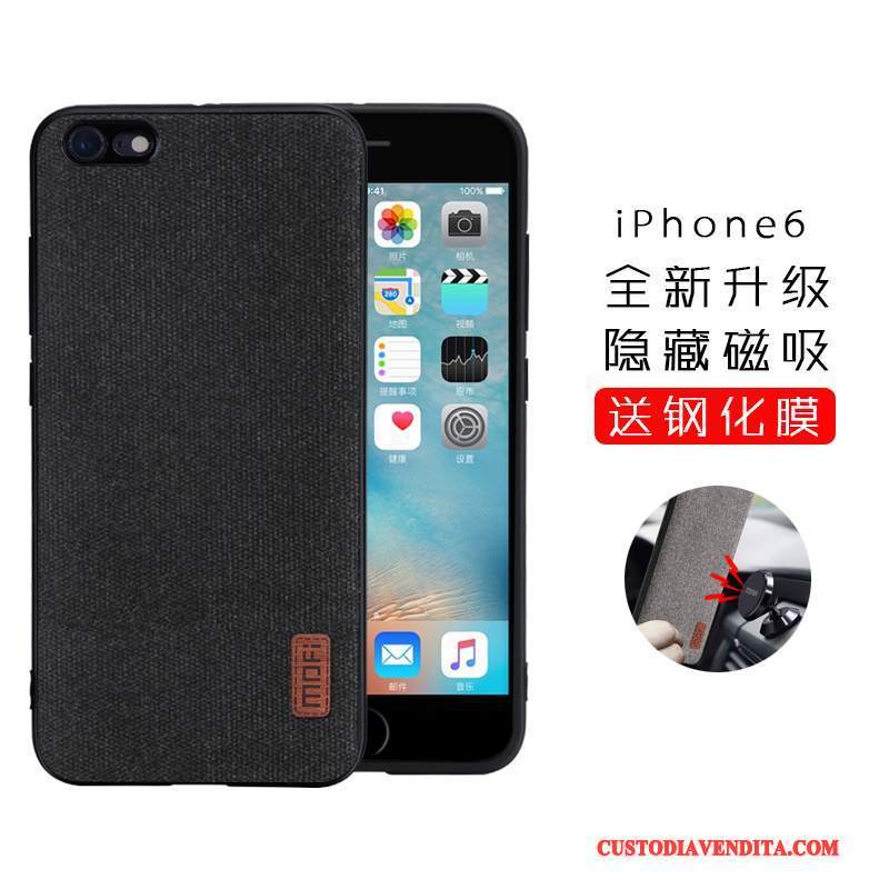 Custodia iPhone 6/6s Silicone Tutto Incluso Anti-caduta, Cover iPhone 6/6s Tendenza Nero