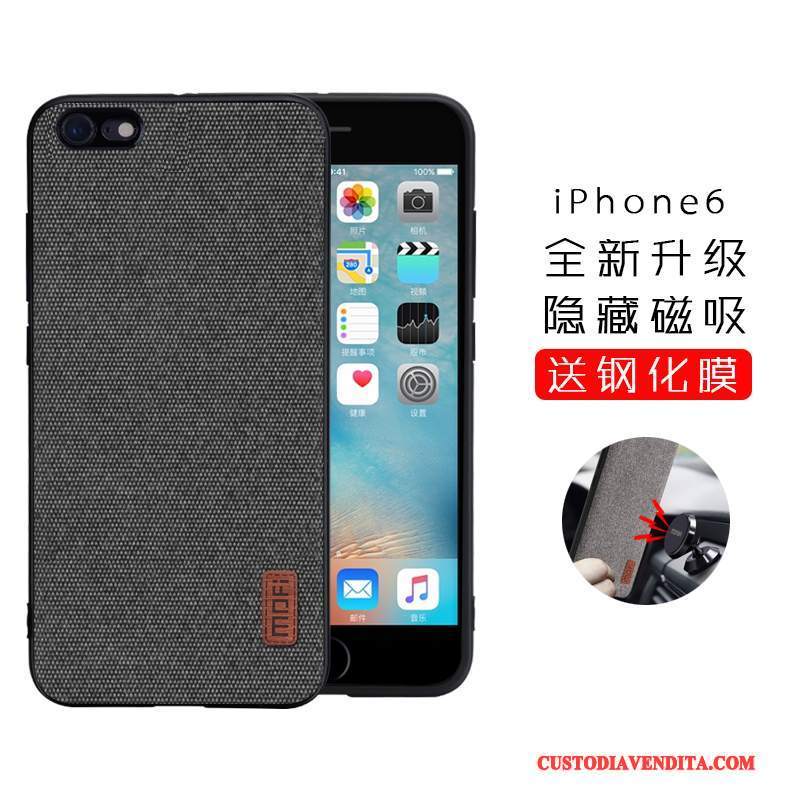 Custodia iPhone 6/6s Silicone Tutto Incluso Anti-caduta, Cover iPhone 6/6s Tendenza Nero