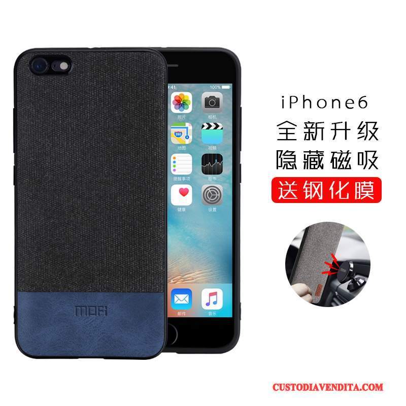 Custodia iPhone 6/6s Silicone Tutto Incluso Anti-caduta, Cover iPhone 6/6s Tendenza Nero