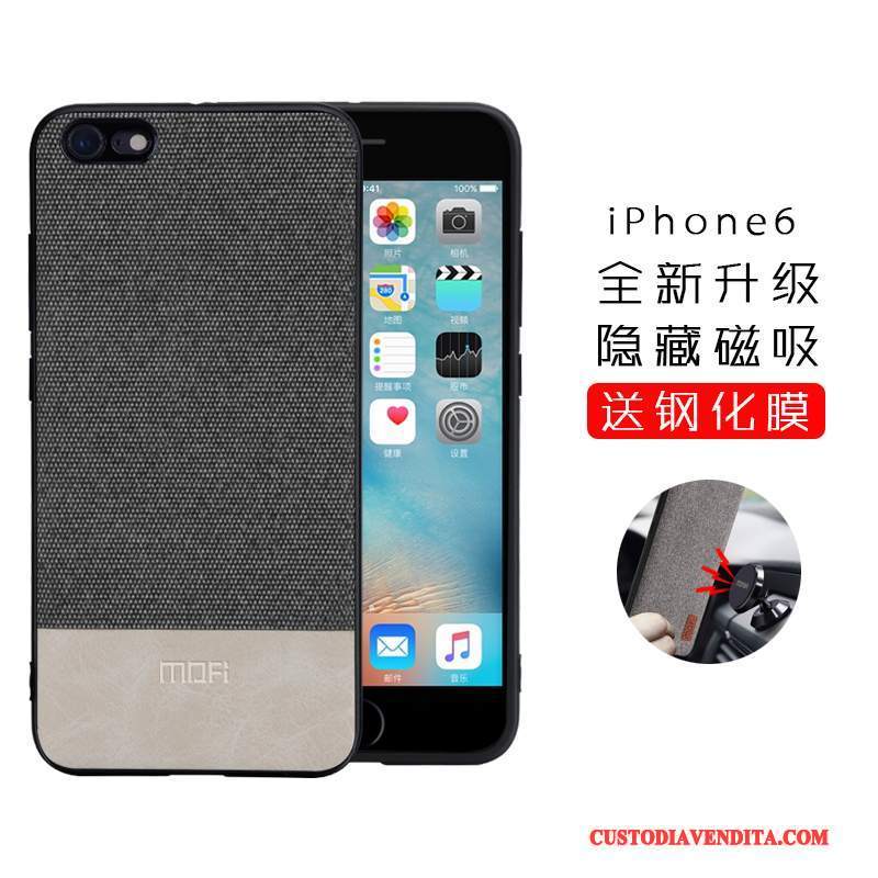 Custodia iPhone 6/6s Silicone Tutto Incluso Anti-caduta, Cover iPhone 6/6s Tendenza Nero