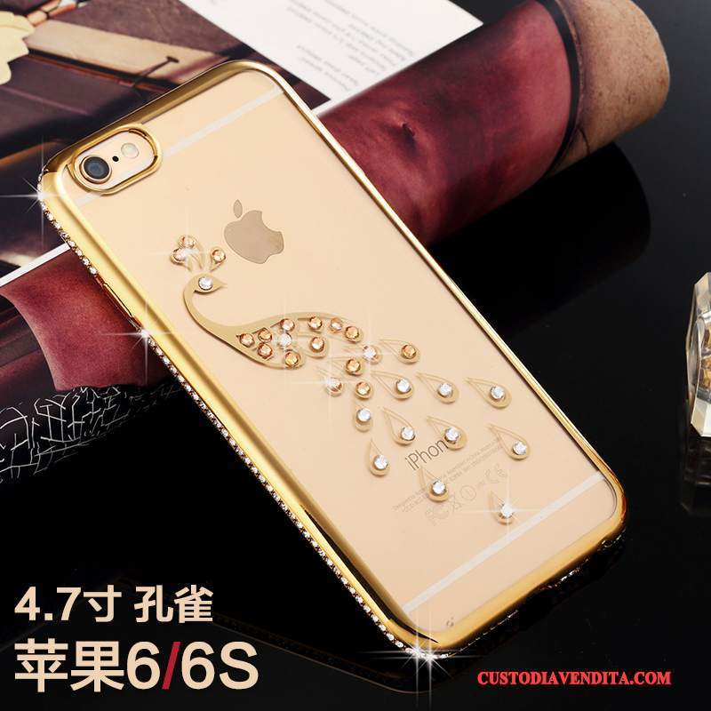 Custodia iPhone 6/6s Strass Lusso Morbido, Cover iPhone 6/6s Silicone Marchio Di Tendenza Ornamenti Appesi