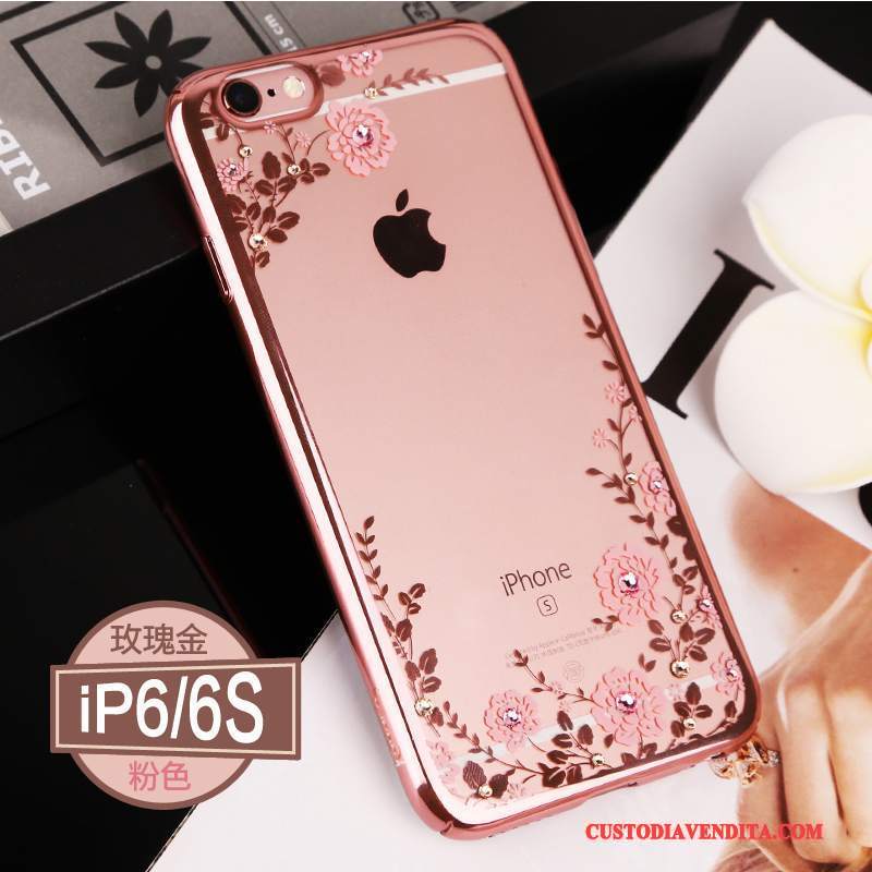 Custodia iPhone 6/6s Strass Orotelefono, Cover iPhone 6/6s Trasparente Nuovo