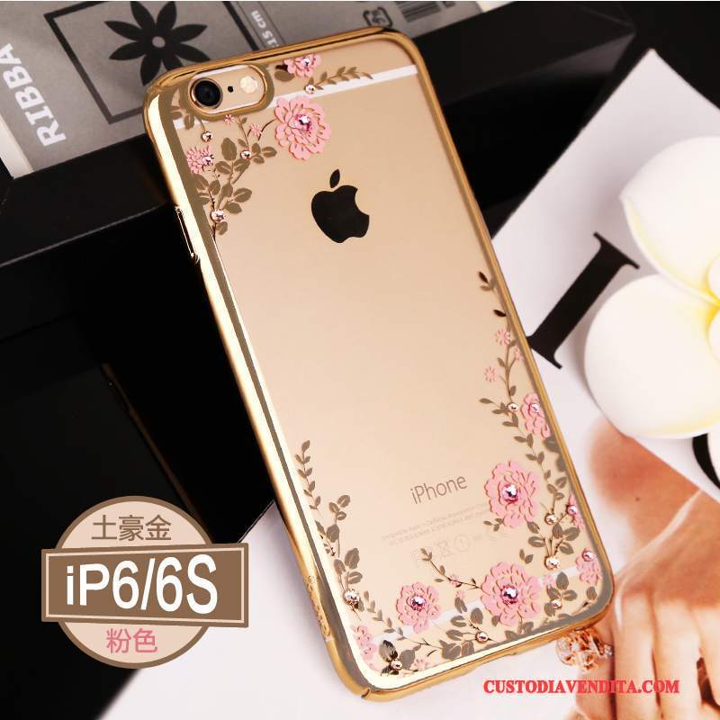 Custodia iPhone 6/6s Strass Orotelefono, Cover iPhone 6/6s Trasparente Nuovo