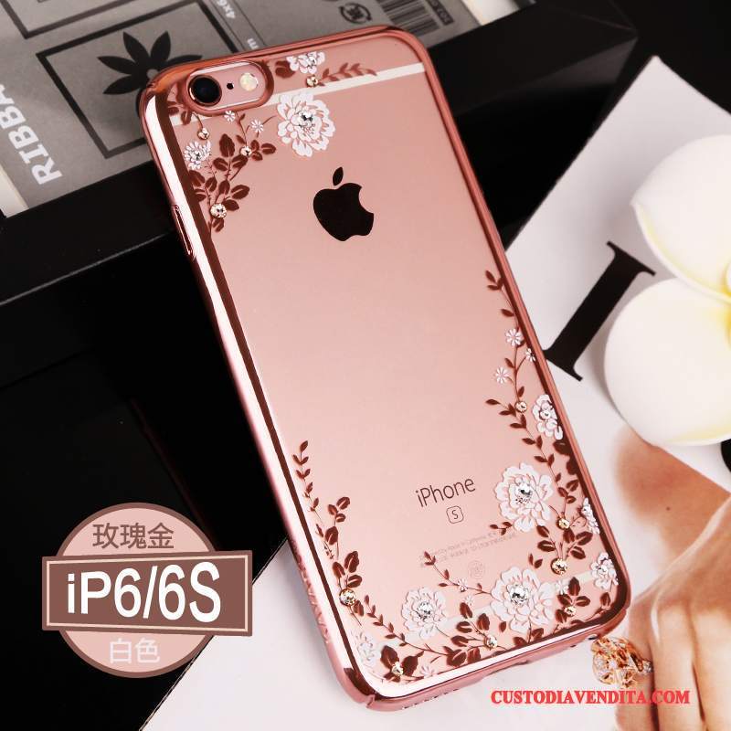 Custodia iPhone 6/6s Strass Orotelefono, Cover iPhone 6/6s Trasparente Nuovo