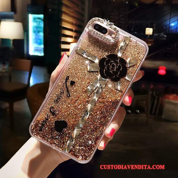 Custodia iPhone 6/6s Strass Telefono Tutto Incluso, Cover iPhone 6/6s Creativo Oro Sabbie Mobili