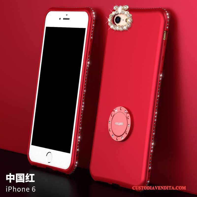 Custodia iPhone 6/6s Strass Tendenza Tutto Incluso, Cover iPhone 6/6s Silicone Rosso Grande