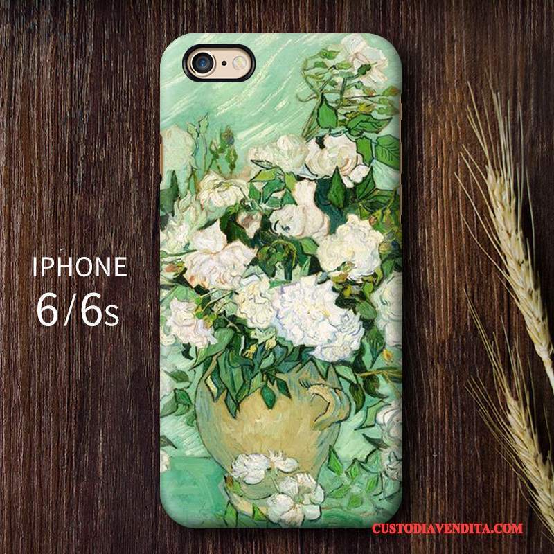 Custodia iPhone 6/6s Vintage Arte Difficile, Cover iPhone 6/6s Protezione Telefono Blu