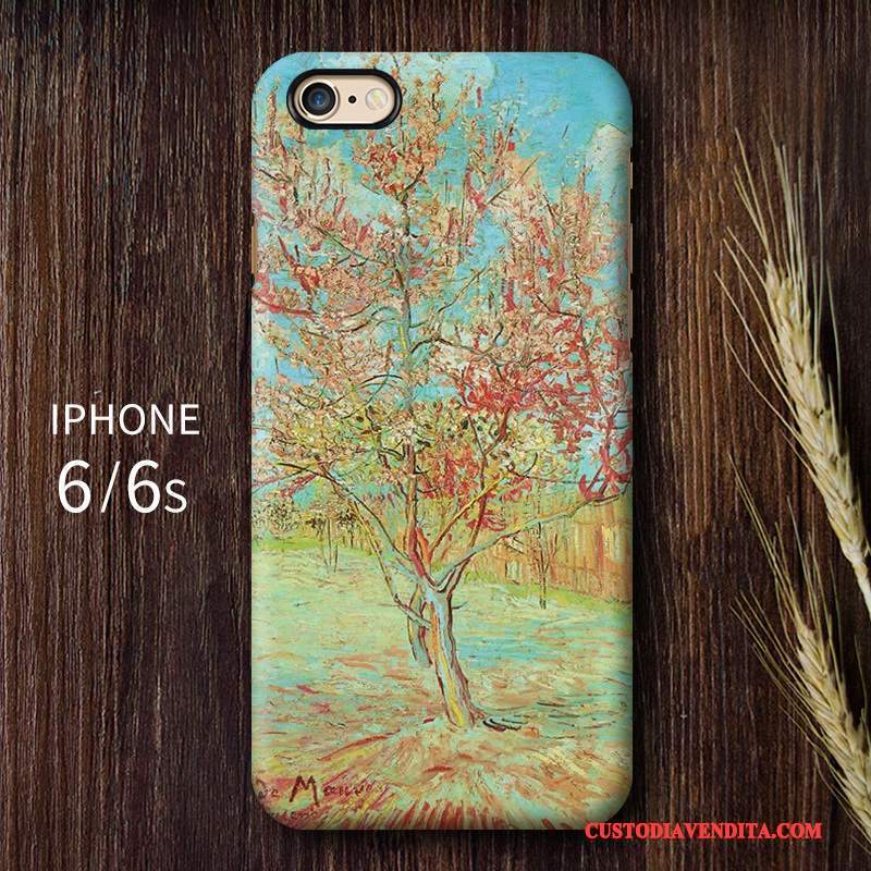 Custodia iPhone 6/6s Vintage Arte Difficile, Cover iPhone 6/6s Protezione Telefono Blu