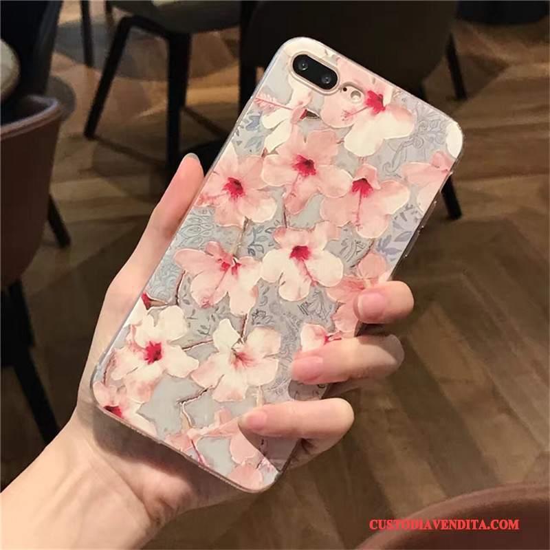 Custodia iPhone 6/6s Vintage Morbido Porpora, Cover iPhone 6/6s Silicone Anti-caduta Fiori