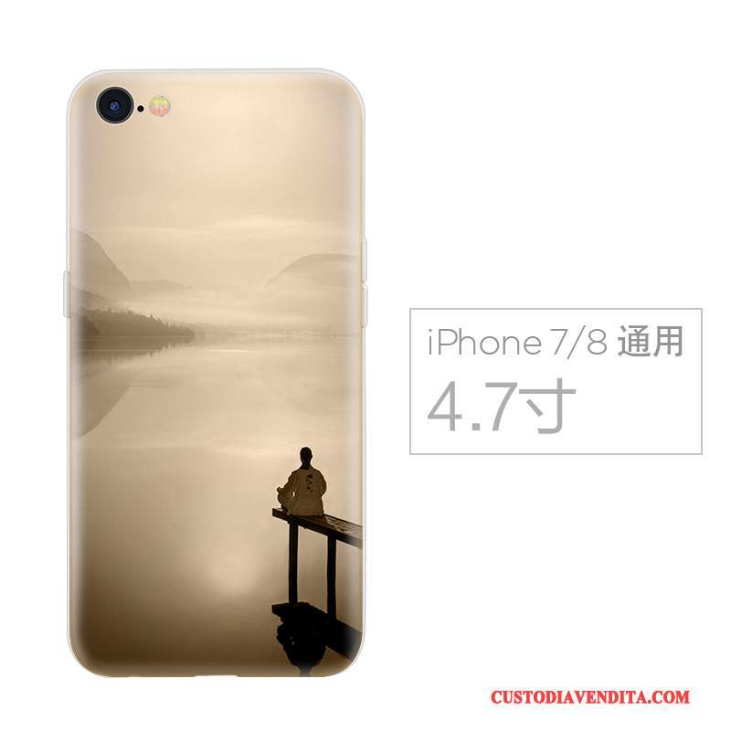 Custodia iPhone 7 Creativo Di Personalità Anti-caduta, Cover iPhone 7 Silicone Telefono Stile Cinese